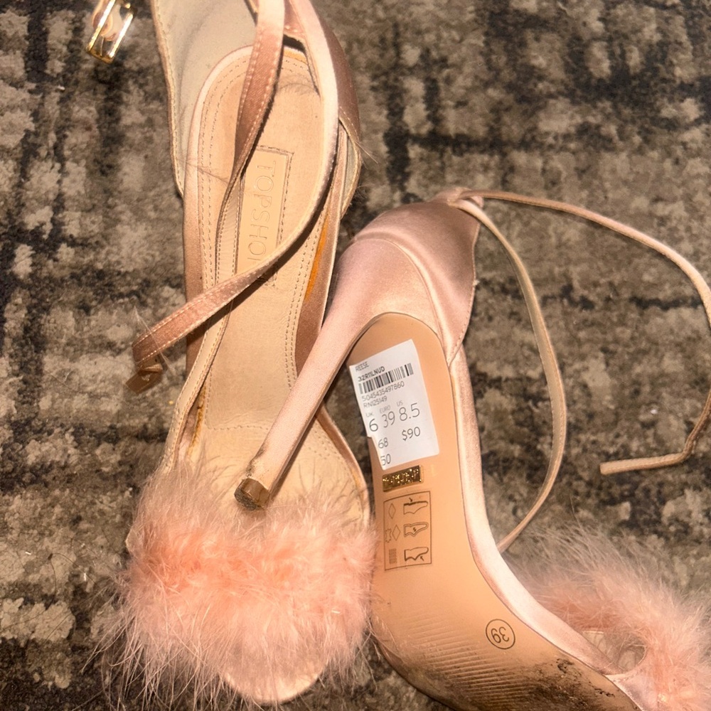 Topshop Pink Feathered Women's Heels